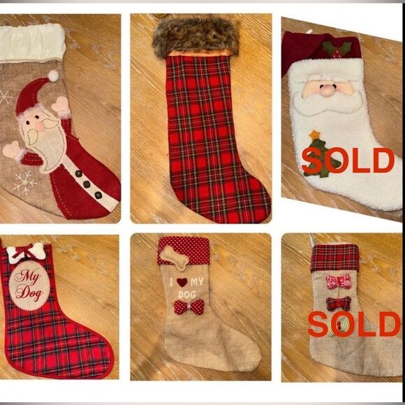 Burlap Santa Christmas Stocking - Picture 6 of 6